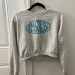 PacSun Gray Cropped Crewneck Sweater Photo 1