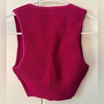 Babaton Aritzia  sculpt knit deep v tank fuschia Photo 1
