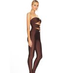 New! Ronny Kobo Delrey Catsuit Brown‎ Cut Out Strapless Sz XS $468 Brown Photo 6