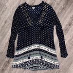 En Crème Blue Patterned Top or Mini Dress Size M Photo 6