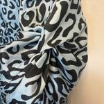 Rebecca Minkoff  Aston Puff-Sleeve Tiered Blouson Mini Dress Blue Leopard Large Photo 6