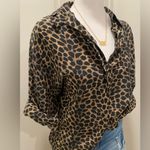 Fenn Wright Manson VTG Workshop Fenn Wright & Manson Black & Brown Leopard Print Long Sleeve Blouse Photo 3