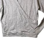 Zuda QVC Sweater Womens Small Gray Faux Wrap Pullover Thumbholes Athletic Lounge Photo 9