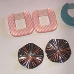 Lot of 4 Retro Vintage Pink Blue Silver Tone & Gold Tone Earring Jackets Photo 1