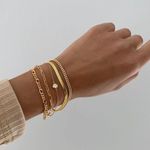 Gold Bracelets for Women, 14K Real Gold Jewelry Sets for Women Cute Tennis Beaded Bracelets for Women Photo 4