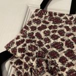 Akemi + Kin  Anthropologie Size S Burgundy Silver Knit Mock Neck Leopard Top Photo 4