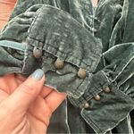 Holding Horses Anthropologie  Green Velvet Shirt Dress Photo 7