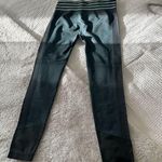 Fabletics  teal/turquoise and dark gray mid rise athletic leggings, size Medium Photo 4