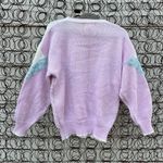 Jaclyn Smith Vintage 90s Jacqueline Smith pastel chenille chunky knit diamond print sweater Photo 3
