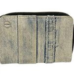 Diesel  Blue Denim Jean Full Zipper Women’s Wallet Keyring Snap Closure Photo 0