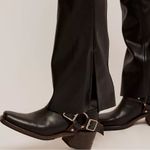 Free People NWT  Level Up Vegan Leather Slim Flare Pants Black Size 31 Retail $98 Photo 1