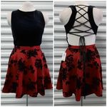 B Darlin B. Darlin Dress Junior Size 9/10 Black Red Velvet Sleeveless Cocktail Party Prom Photo 1