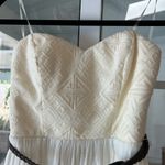 Three Pink Hearts  creamy white mini dress with braided brown belt Photo 12