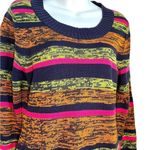 Derek Heart Crewneck Striped Long Sleeve Sweater Dress XL Blue Magenta Photo 4