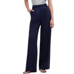 Madewell  Women’s Size 6 Navy Blue The Harlow Wide Leg Linen Blend Pants Photo 1