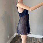 Victoria's Secret Victoria’s Secret Navy Rose Pattern Satin MEDIUM Lingerie Adjustable Straps #15 Photo 2