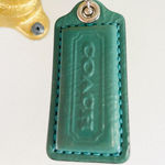 Coach Green Leather Keychain Tag - AUTHENTIC Photo 2