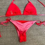 Womens Ombre Hot Light Pink Triangle Bikini High Waisted Medium NWOT Photo 1