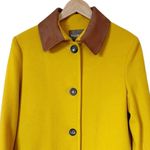 FLEURETTE Wool Barn Coat Jacket Yellow Contrast Collar Pockets USA Medium NWT Photo 2