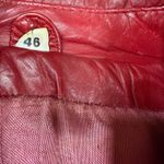 Vintage Vegas by Martin Bernard Red Leather Blazer Jacket Button Front India 46 Size M Photo 3