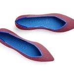 Rothy's Rothy’s The Point Flat Tangerine Tripe Stitch Blue Orange Woven Ballet Retired 5 Photo 3