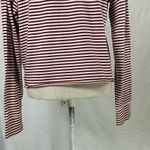 Hollister Long Sleeve Maroon and White Stripes Semi Cropped Shirt Size Medium Photo 6