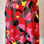 Premise  Floral Abstract Print Skirt Red Pink Yellow Brown Black Artistic Size 10 Photo 0