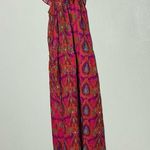 FIGUE Womens Floral Print Pink Cold Shoulder Waist Tie Tassel Maxi Dress Size XS Photo 3
