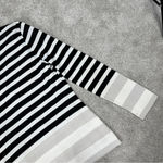 St. John  Wool Blend Striped Cardigan Sweater V-Neck Longsleeve in Ivory Black S Photo 8