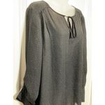 Charming Charlie Black White Polka Dot Tie Neck Blouse Top Women's Large Top Photo 7