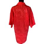 Victoria's Secret Vintage 90s Victoria’s Secret Red/Coral Satin Jacquard Shirt Dress M/L Rare Find Photo 2