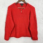 The Limited Vintage Sweater Womens Medium Red Chunky‎ Knit Crochet Oversized Boho Photo 0