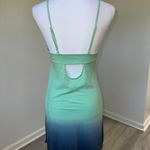 Xhilaration Ombré Slip Dress M Green Blue Dip Dye Y2K Spaghetti Strap Backless Photo 2