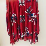 Free People  Button Neck Electric Orchid Tree Swing Tunic Dress Red Sz Sm… Photo 2