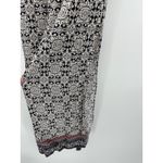 Abbeline Womens Navy Blue Cream Floral Wide Leg Pants Size S Boho Stretch Waist Photo 1