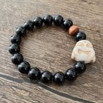 Head Black Beaded Buddha  Stretchy Infinity Bracelet Jewelry Beads Photo 4