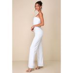 Lulus NWT  Devoted to Fun Ivory One-Shoulder Sleeveless Jumpsuit Classy Chic XL Photo 6