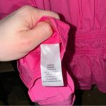 WAYF  tie front bows vneck blouse smocked ruffles puff short sleeves barbie pink Photo 6