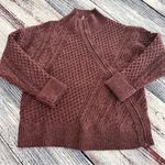 M. RENA Asymmetrical Zip Up Mock Neck Sweater in Plum Purple Purple Size L Photo 1