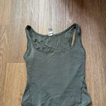 Lululemon Wundermost Ultra-Soft Nulu Square-Neck Bodysuit in Army Green Size XS Photo 2