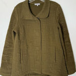 Habitat  Shacket Womens Size S Green Box Quilt Snap Button Jacket Casual‎ Sweater Photo 0