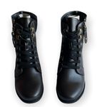 Dottie boot brown side zipper combat lace up round toe low heel boot Sz 7 Photo 4