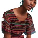 Anthropologie Maeve Naples Embroidered Mesh Sheer Blouse Size XS NWT Photo 1