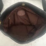 Fossil  Black Pebbled Leather Crossbody Hobo Purse Bay Key Charm EUC Photo 6