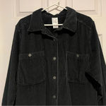 Roaman's Size 1x Black Corduroy Oversized Buttondown Shirt Photo 5