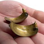 Vintage Unsigned Gold Tone Silver Tone Post Earrings Classic Retro Modernist Photo 5