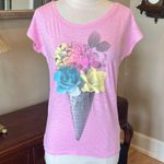 Aeropostale  Pastel Pink Oversized T Shirt Bold Floral New Photo 0