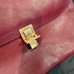 CELINE Vintage Céline Horse Carriage Clasp Burgundy Leather Shoulder Bag Photo 13