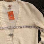 Faded Glory  NWT size large  beautiful cream cardigan with jeweled clasp Photo 5