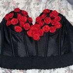 Union Made Vintage  Carnival Red Rose Bustier Top Photo 2